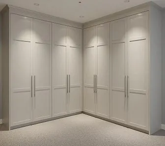 Современный угловой шкаф с рамочными фасадами