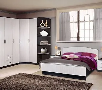 Распашной угловой шкаф с открытыми боковыми полками CS242