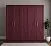Современный пятидверный шкаф в бордовом цвете с геометрическим рельефом